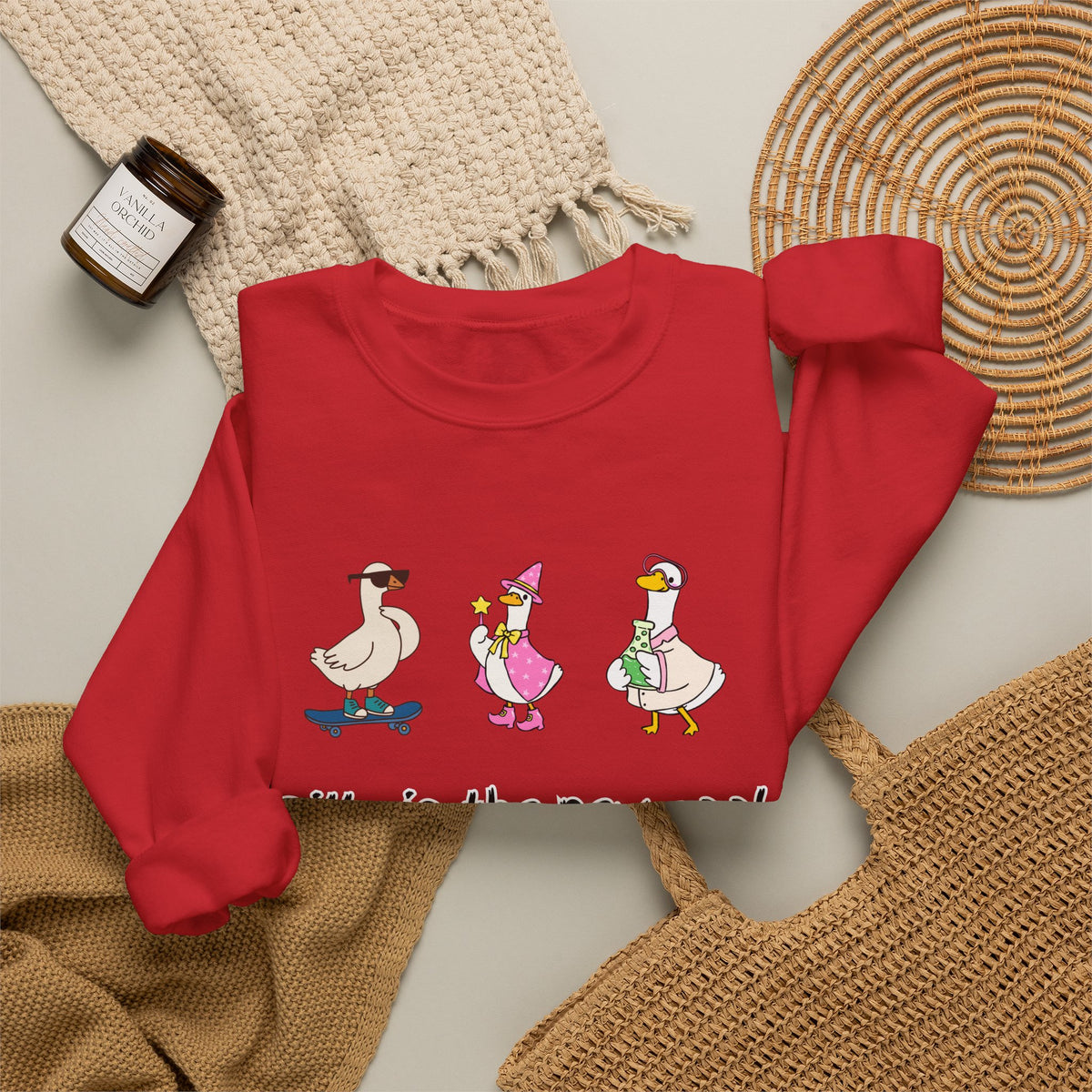 Silly Is The New Cool Sweatshirt — Cute Dancing Ducks Graphic Crewneck