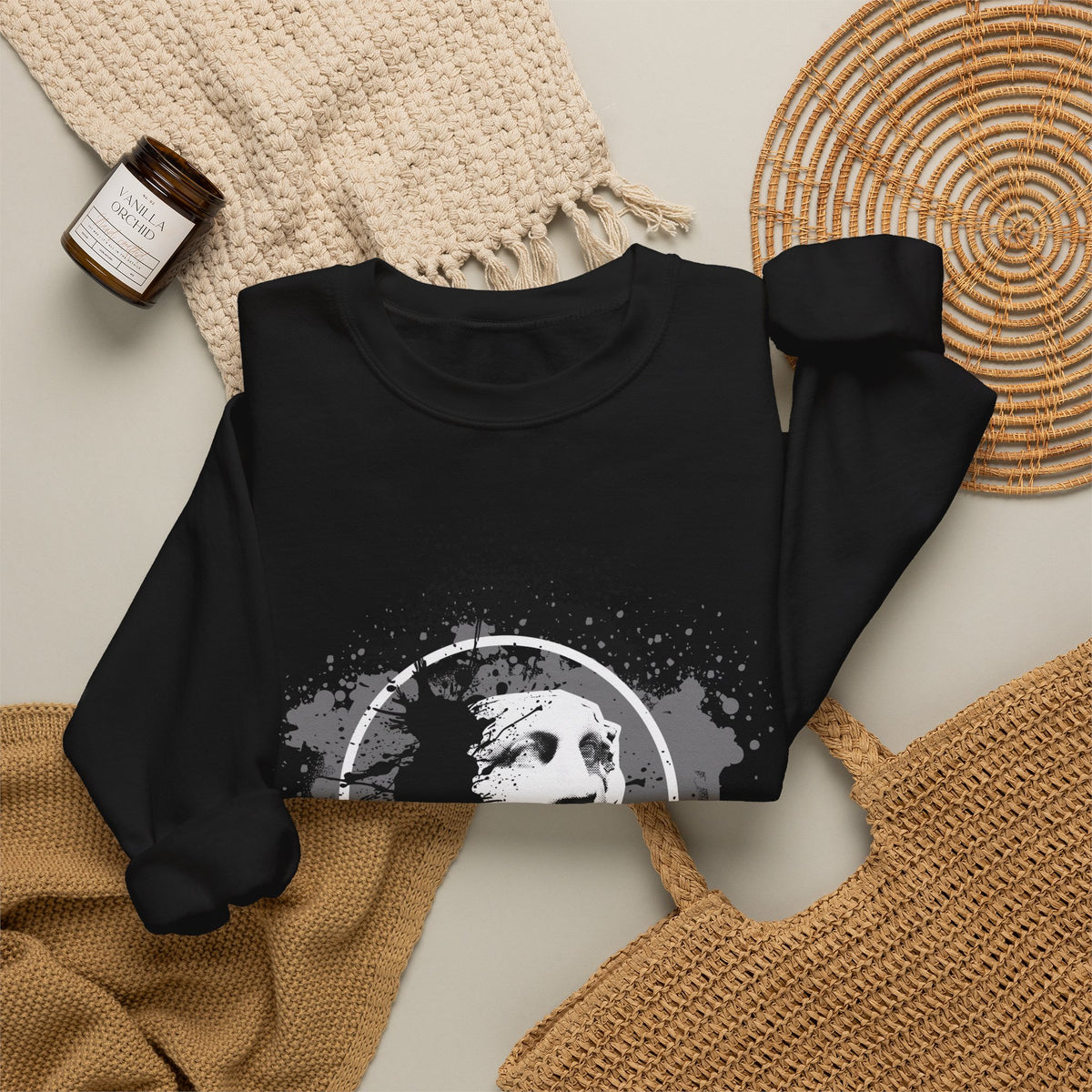 Classical Statue Ink-Splash Crewneck Sweatshirt