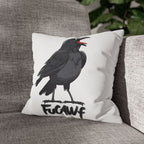 Crow Cartoon Pillowcase — "Fucawf" Raven Decorative Throw Pillow