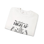 Crewneck Sweatshirt — "My Vibrations Are HIGH AF" Crystal Moon Graphic