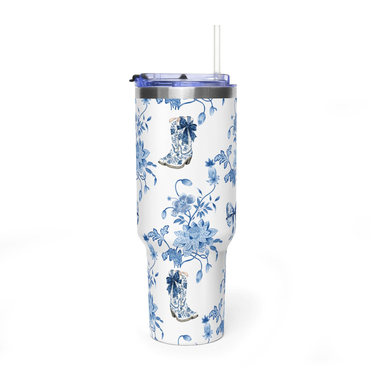 40oz Girly Western Floral Tumbler