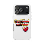 Certified 90s Kid Tough Phone Case — Retro Pixel Art Heart Protective Cover