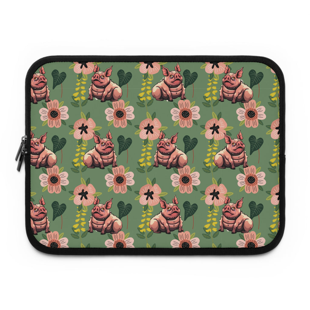 Laptop Sleeve — Green Garden & Squonk Pattern