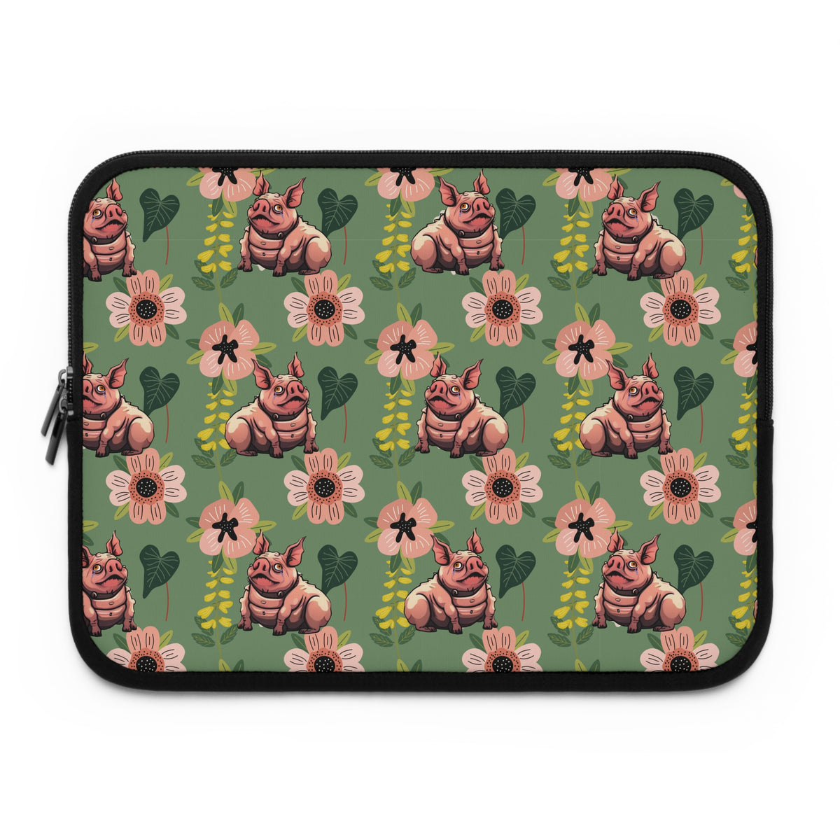 Laptop Sleeve — Green Garden & Squonk Pattern