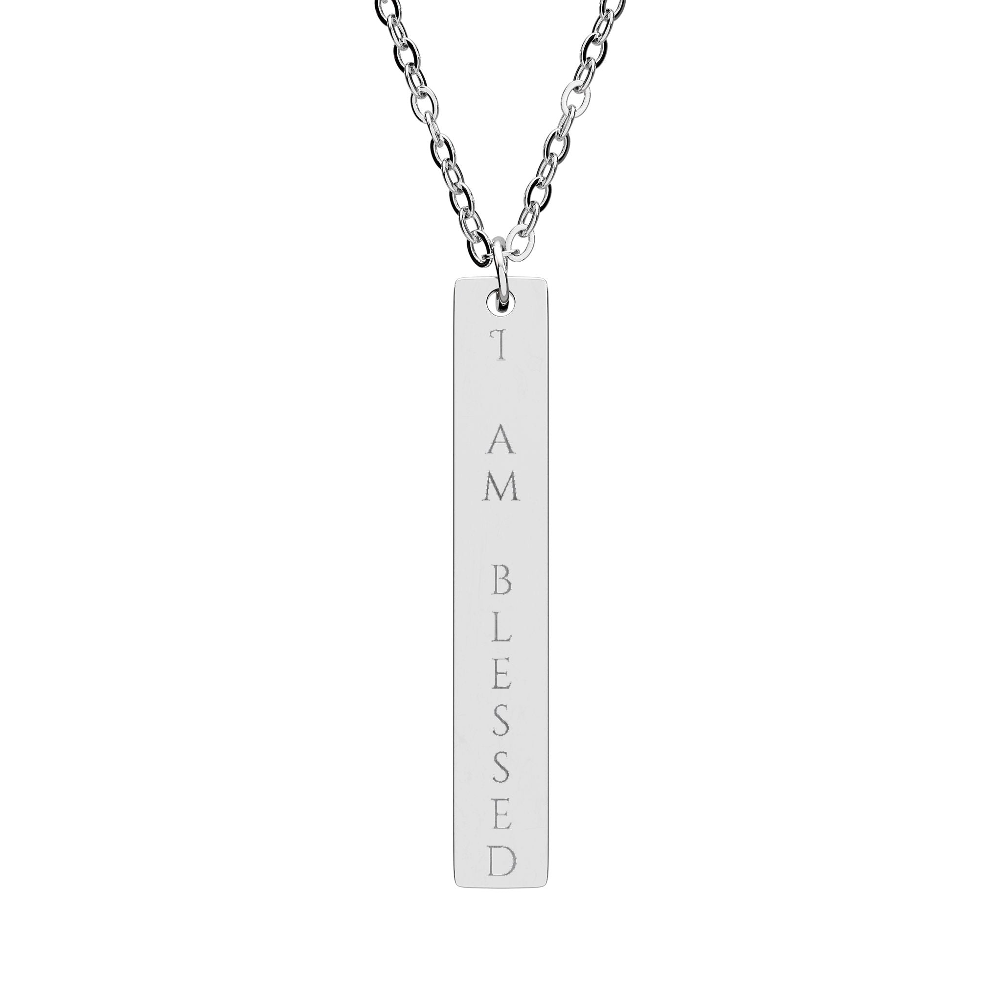 Personalize it! Engraved Vertical Bar Necklace