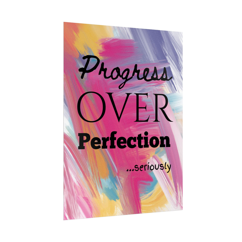 "Progress Over Perfection" – Motivational Wall Art for Office, Studio & Classroom