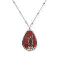Custom Pet Portrait Oval Necklace – Personalized Dog Name Pendant