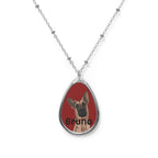 Custom Pet Portrait Oval Necklace – Personalized Dog Name Pendant