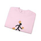 Crewneck Sweatshirt — I Tried It At Home (Funny Stick Figure on Fire Graphic)