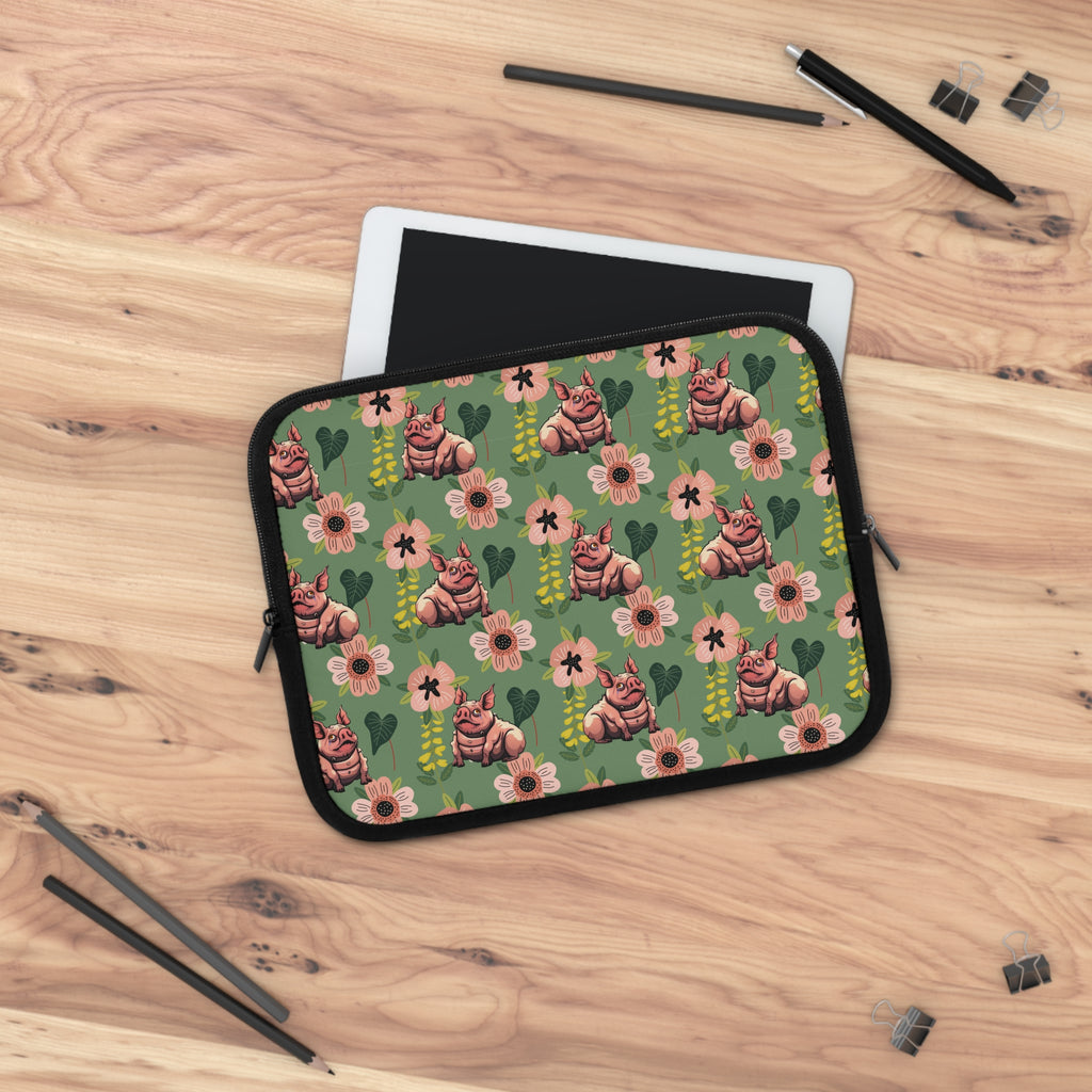 Laptop Sleeve — Green Garden & Squonk Pattern