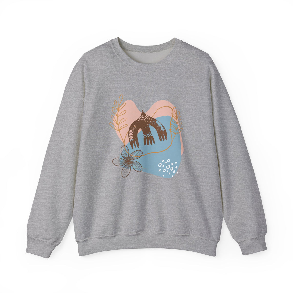 Bohemian Crewneck Sweatshirt — Floral Abstract Vintage Vibe