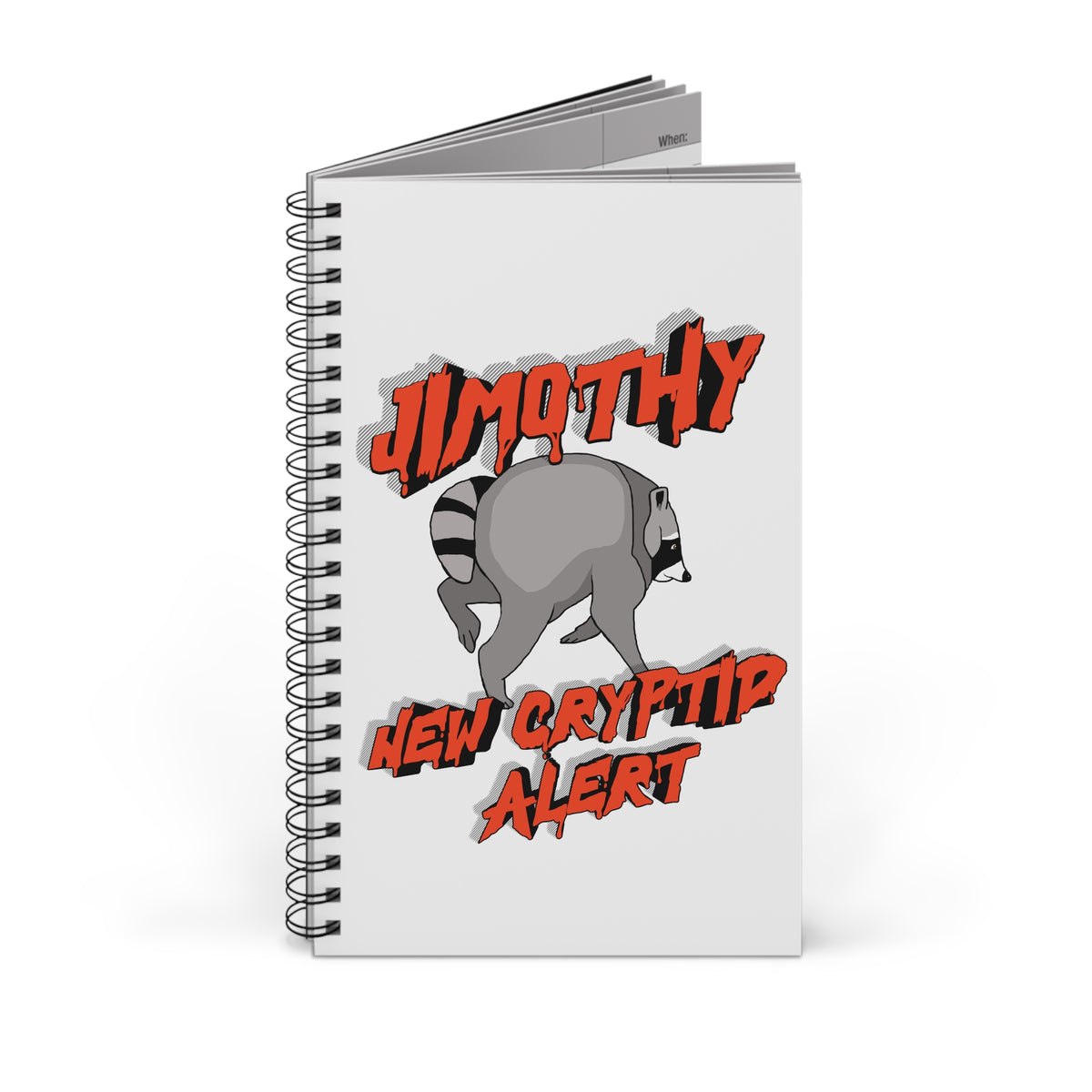 'Jimothy: New Cryptid Alert' Spiral Journal — Funny Personalized Name Notebook