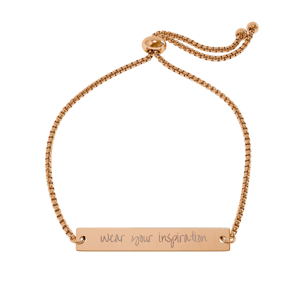 Personalize it! Engraved Adjustable Flat Bar Bracelet
