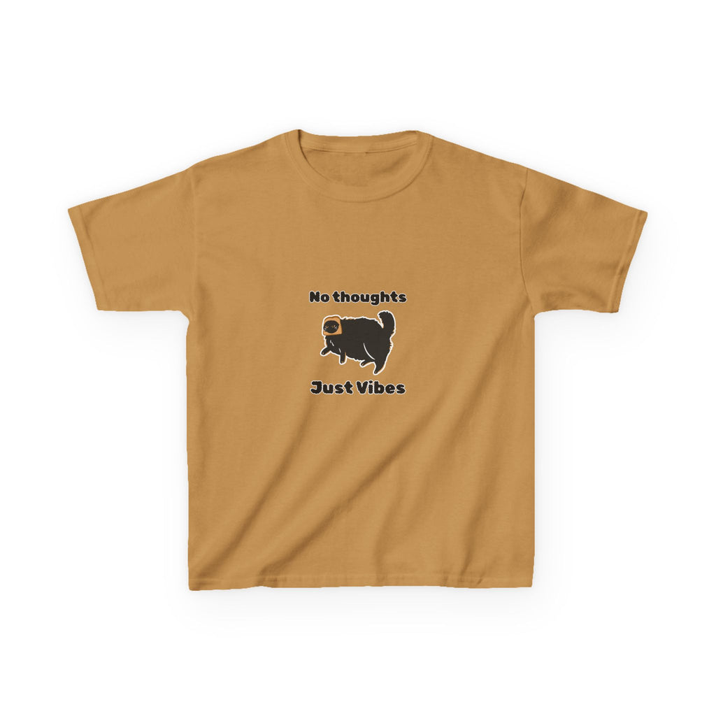 Youth 'No Thoughts Just Vibes' Cat Graphic Shirt
