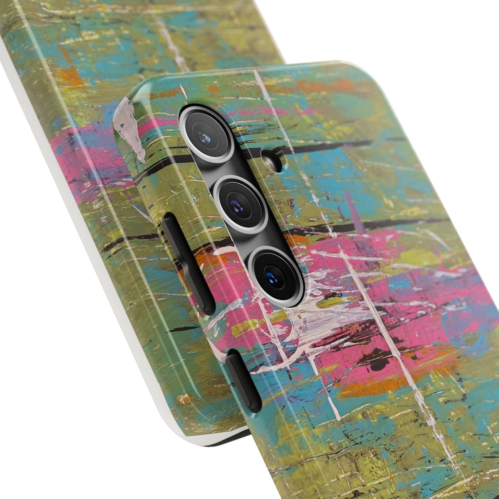1980s Puke Tough Phone Case — Distressed Pastel Art Protective Cover