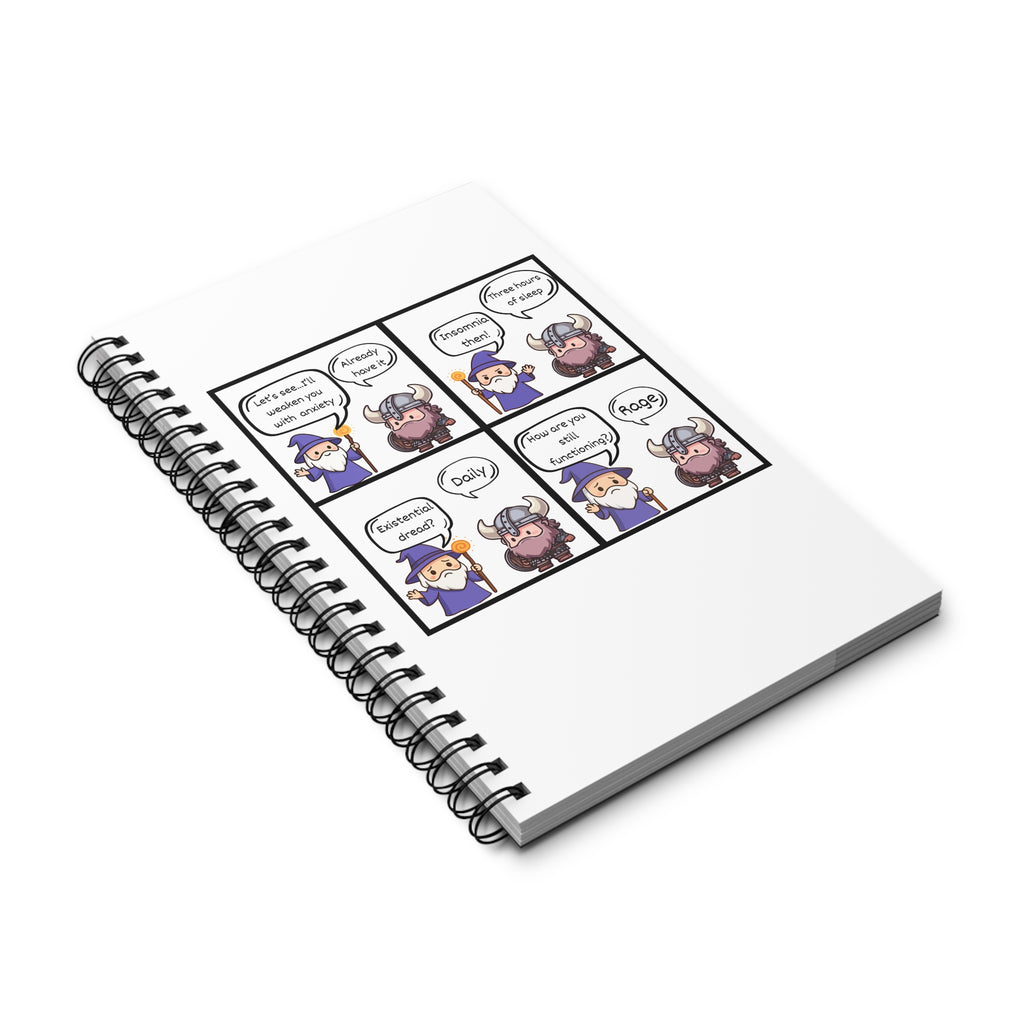 Cute Comic Spiral Journal – D&D Themed Notebook
