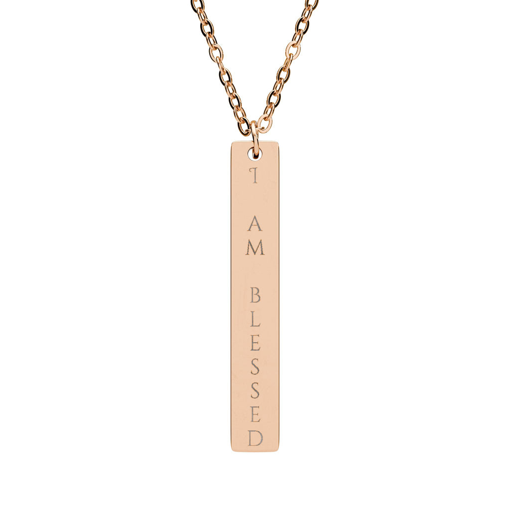 Personalize it! Engraved Vertical Bar Necklace