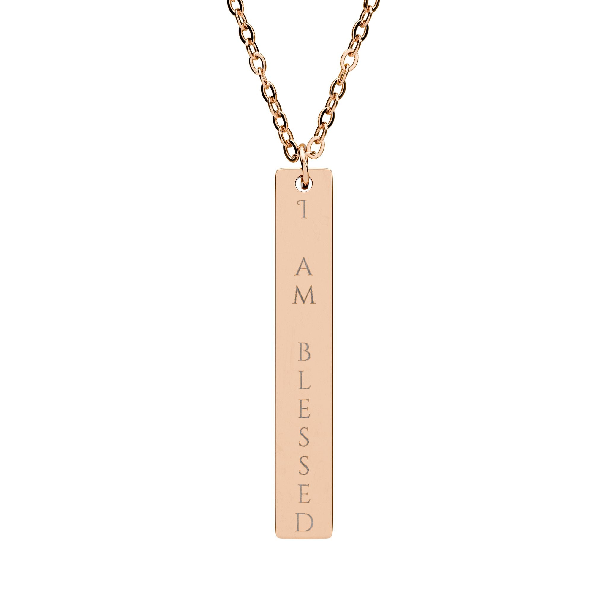 Personalize it! Engraved Vertical Bar Necklace