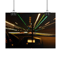 Night Drive Light Trails Poster - Rolled Wall Art