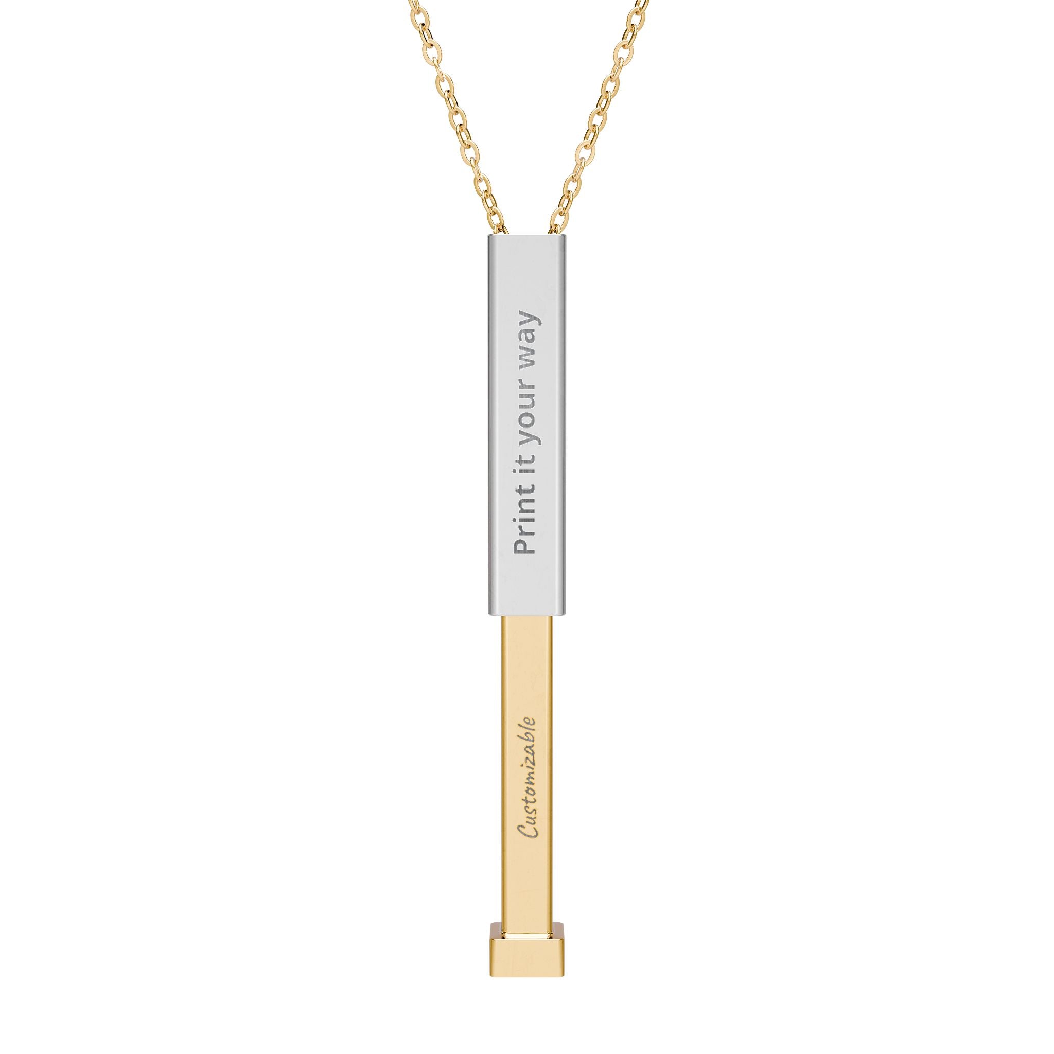 Personalize it! Hidden Message Sliding Bar Necklace