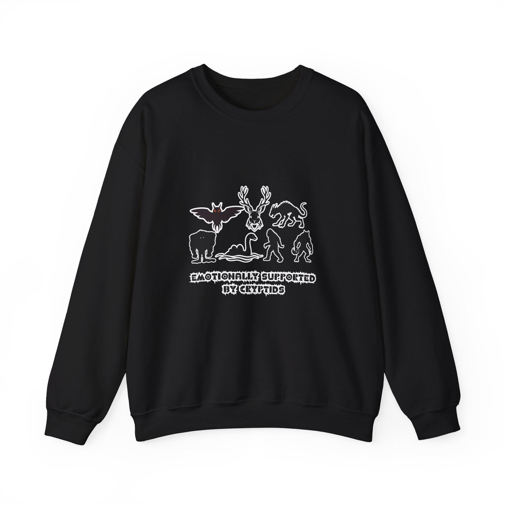 Crewneck Sweatshirt — "Emotionally Supported by Cryptids" Graphic