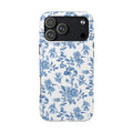 Bigfoot Floral Porcelain Tough Phone Case — Vintage Delft Pattern Protective Phone Case