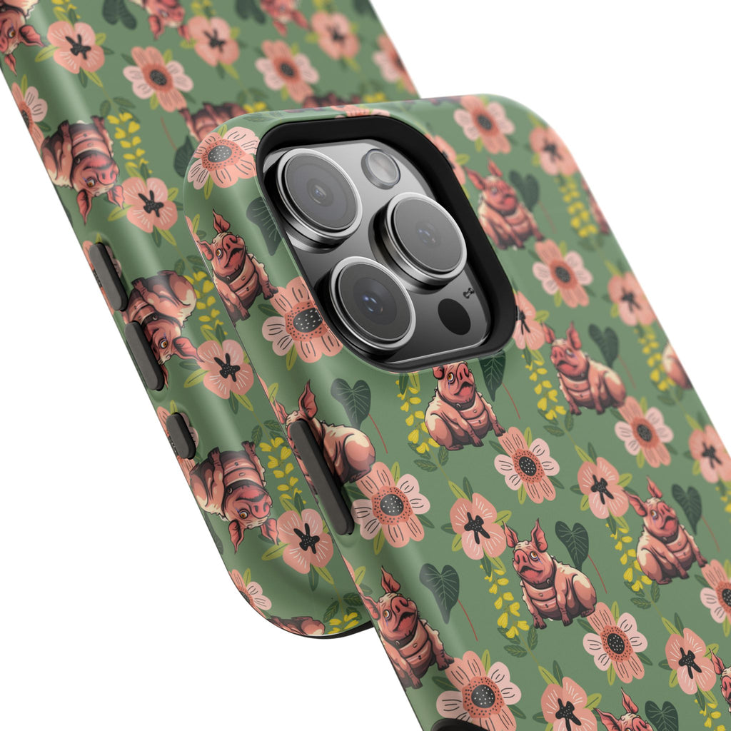Floral Squonk Pattern Impact Phone Case — Protective iPhone Cover with Pink Flowers