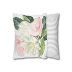 Peony Floral Garden Pillowcase — Pink & White Decorative Throw Pillowcase