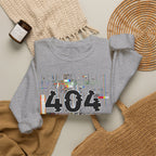 404 Not Found Crewneck Sweatshirt — Glitch Tech Graphic Pullover