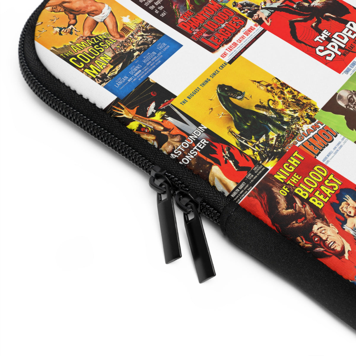 B-Movies Poster Laptop Sleeve — Vintage Monster Movie Collage Sleeve