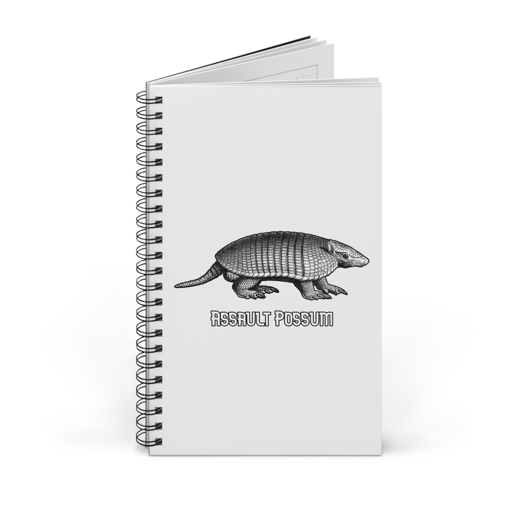 Spiral Journal — 'Assault Possum' Vintage Armadillo Illustration Notebook