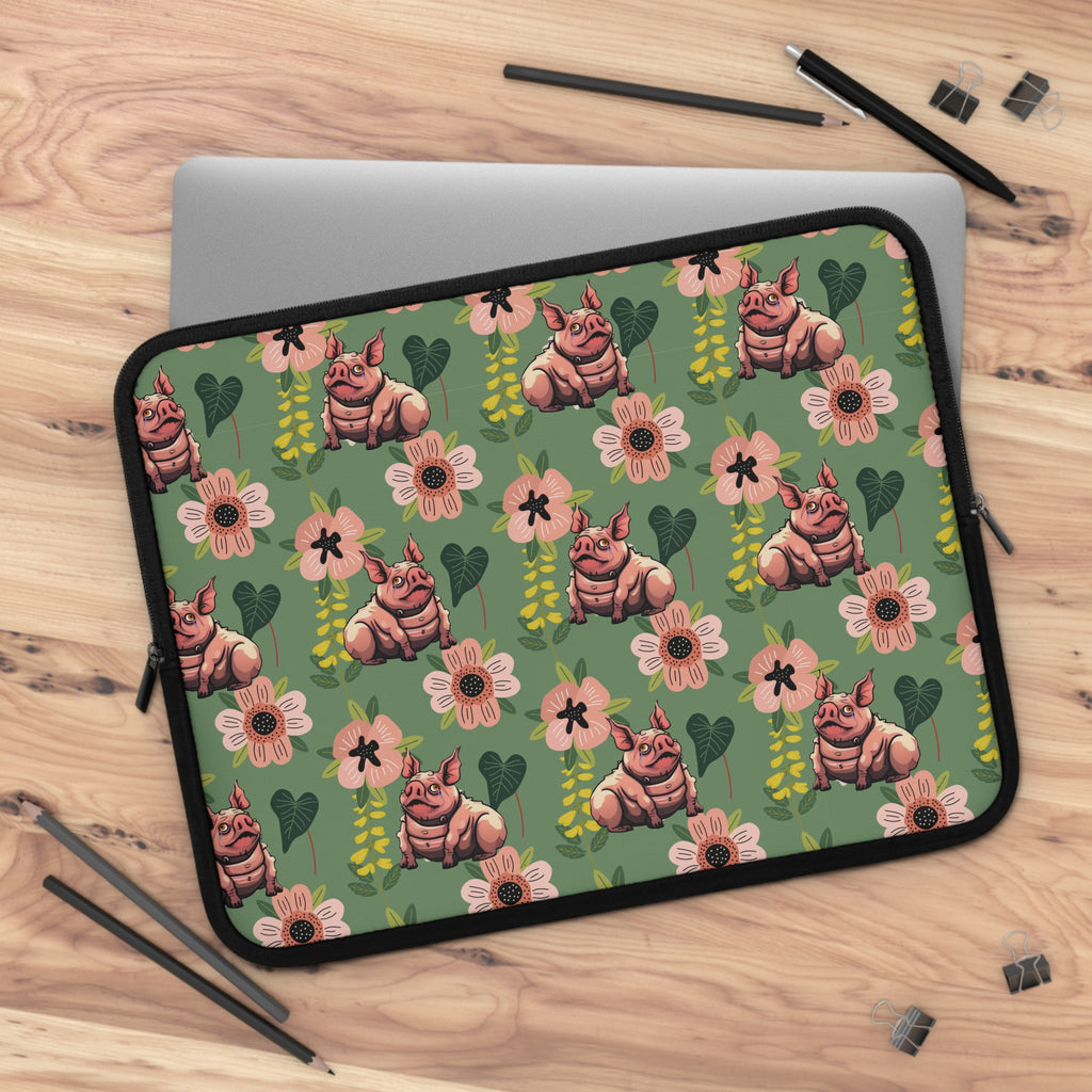 Laptop Sleeve — Green Garden & Squonk Pattern
