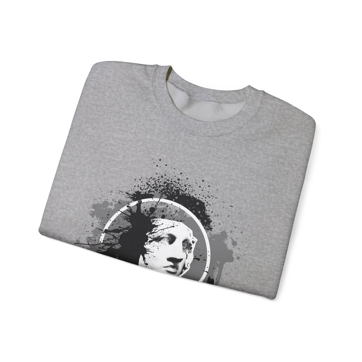 Classical Statue Ink-Splash Crewneck Sweatshirt