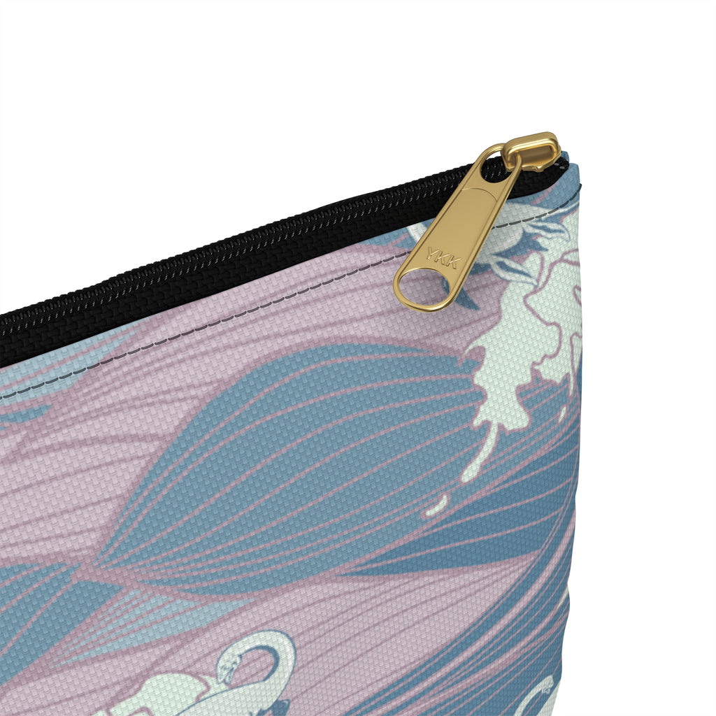 Nessie Waves Pattern Accessory Pouch — Pastel Ocean Waves Makeup Bag
