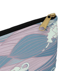 Nessie Waves Pattern Accessory Pouch — Pastel Ocean Waves Makeup Bag