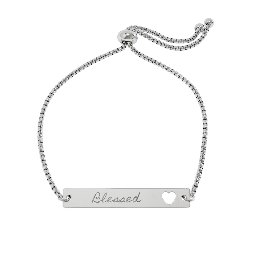 Personalize it! Engravable Heart Bar Bracelet
