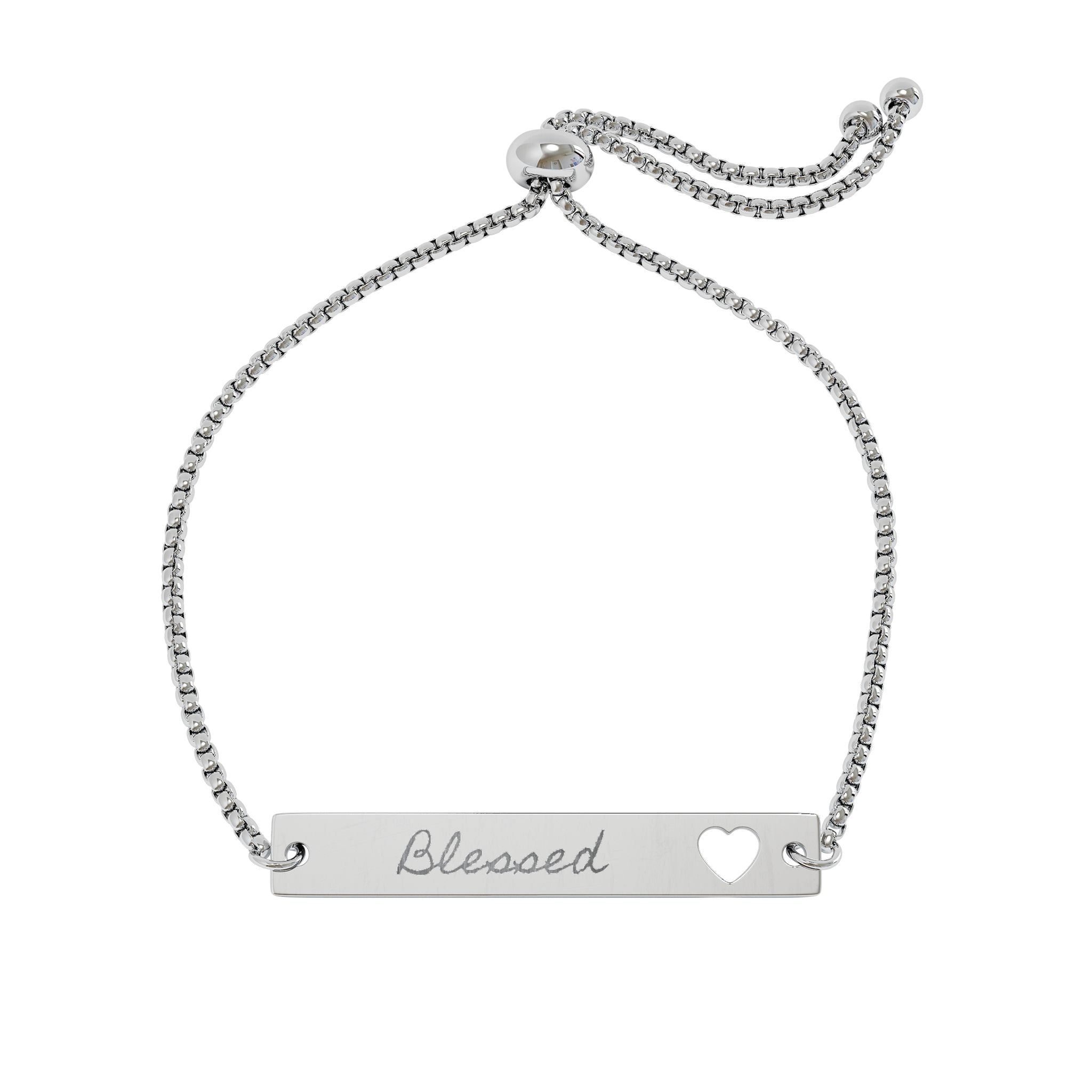 Personalize it! Engravable Heart Bar Bracelet