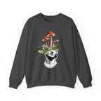 Mushroom Head Art Sweatshirt — Surreal Botanical Crewneck