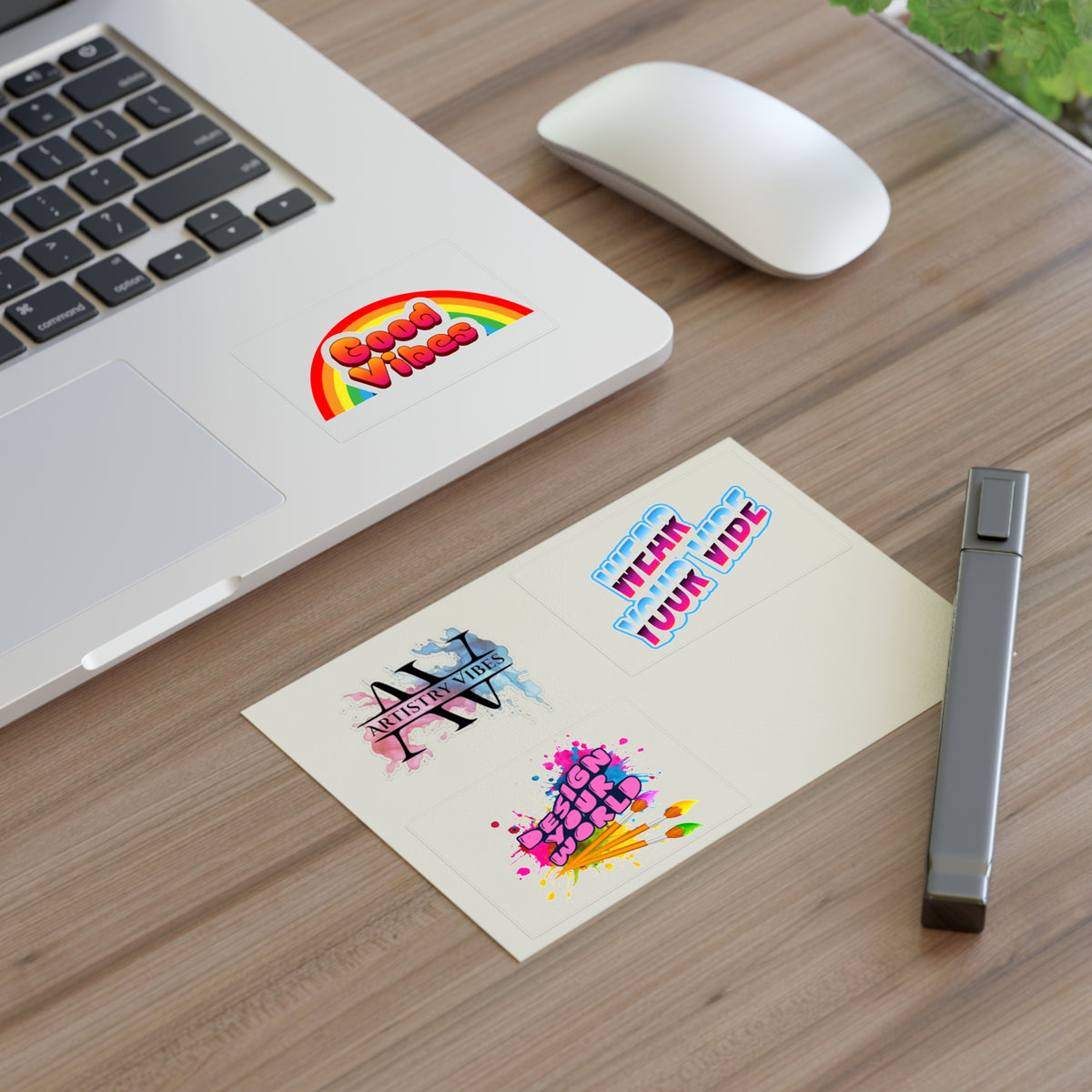 Vibrant Vibes Sticker Sheet – Artistry, Good Vibes & Wear Your Vibe Decals