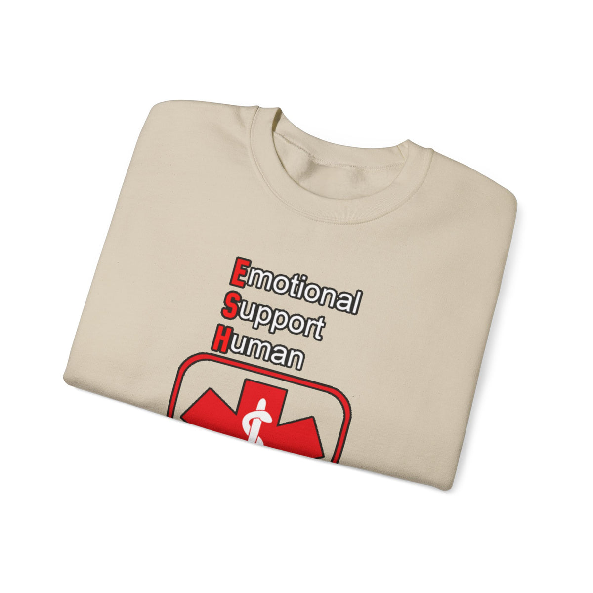 Emotional Support Human Sweatshirt – Medical Symbol “Do Not Touch” Crewneck