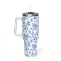 40oz Bigfoot Floral Vacuum Tumbler – Insulated Travel Mug with Straw