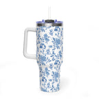 40oz Bigfoot Floral Vacuum Tumbler – Insulated Travel Mug with Straw