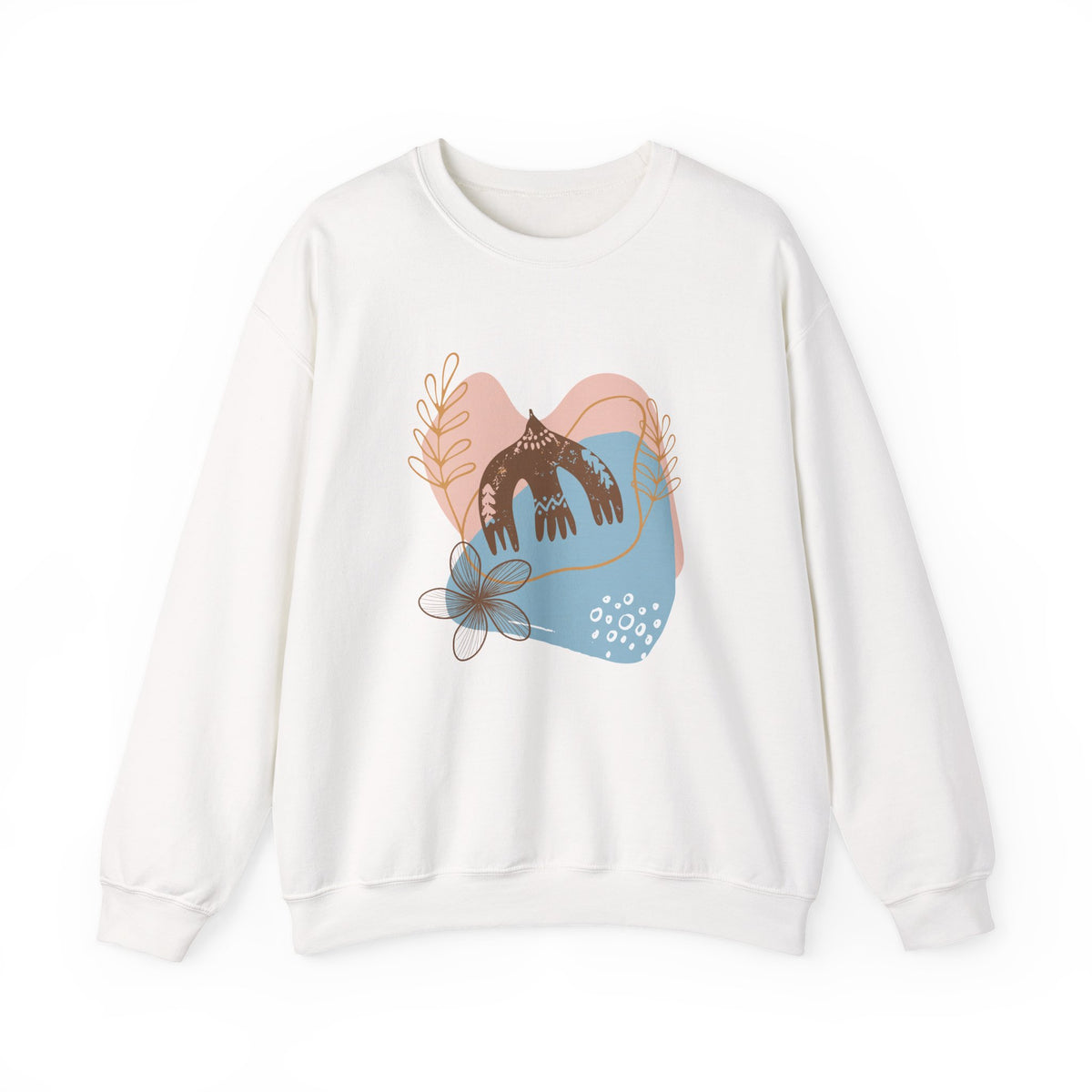 Bohemian Crewneck Sweatshirt — Floral Abstract Vintage Vibe