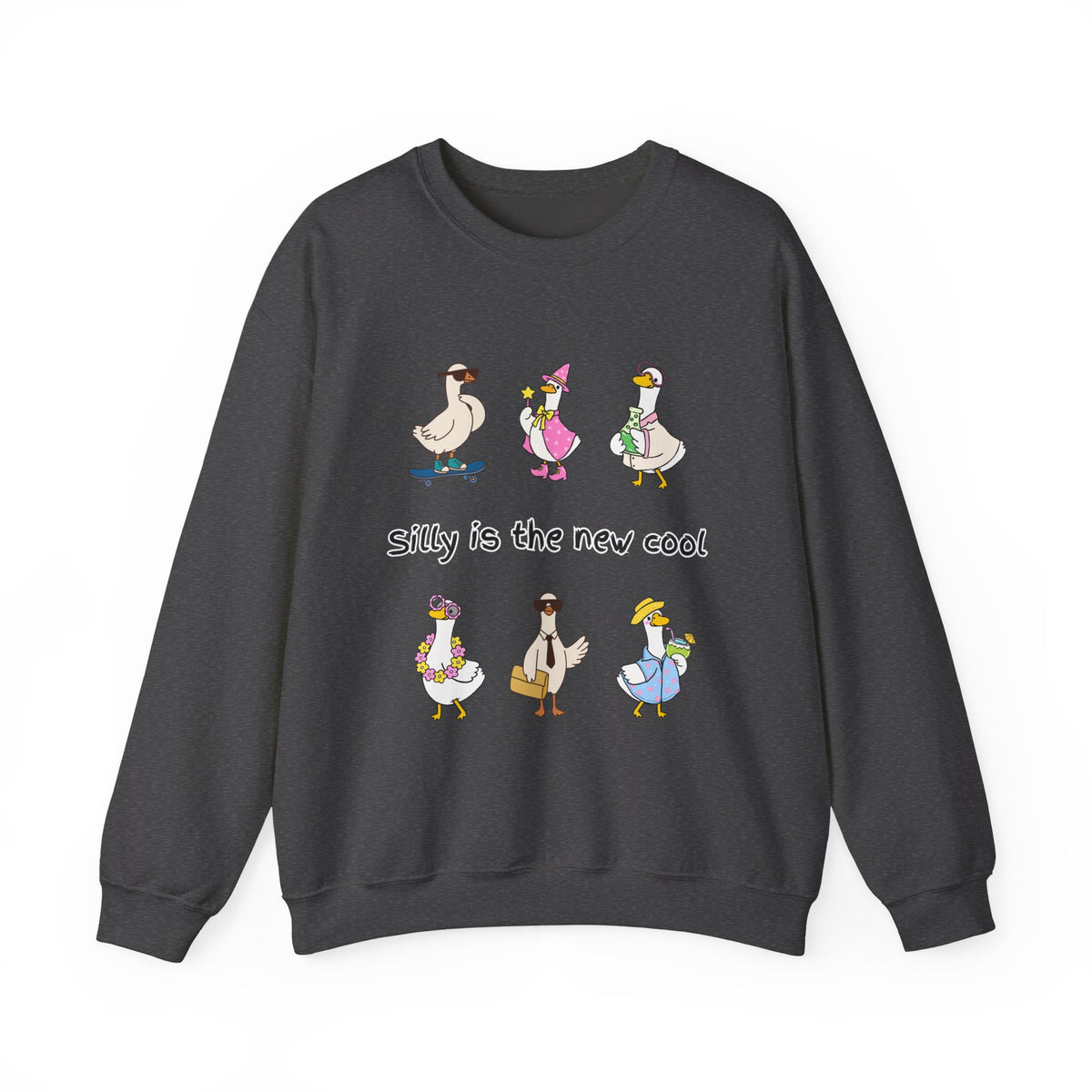 Silly Is The New Cool Sweatshirt — Cute Dancing Ducks Graphic Crewneck