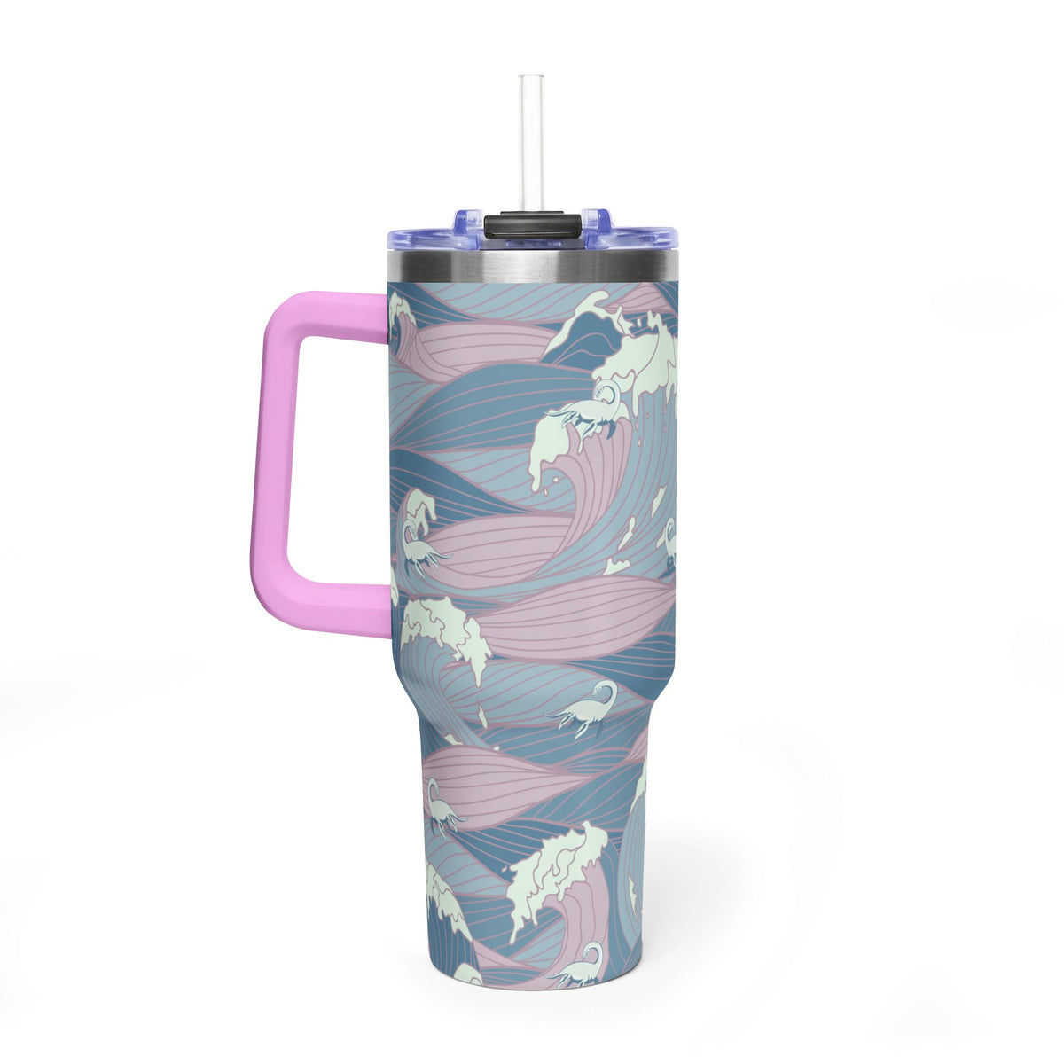 Nessie Waves 40oz Vacuum Tumbler — Insulated Travel Mug