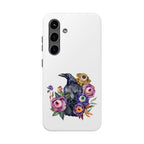 'Surreal' Tough Phone Case — Protective Phone Cover with Raven and Bouquet Design