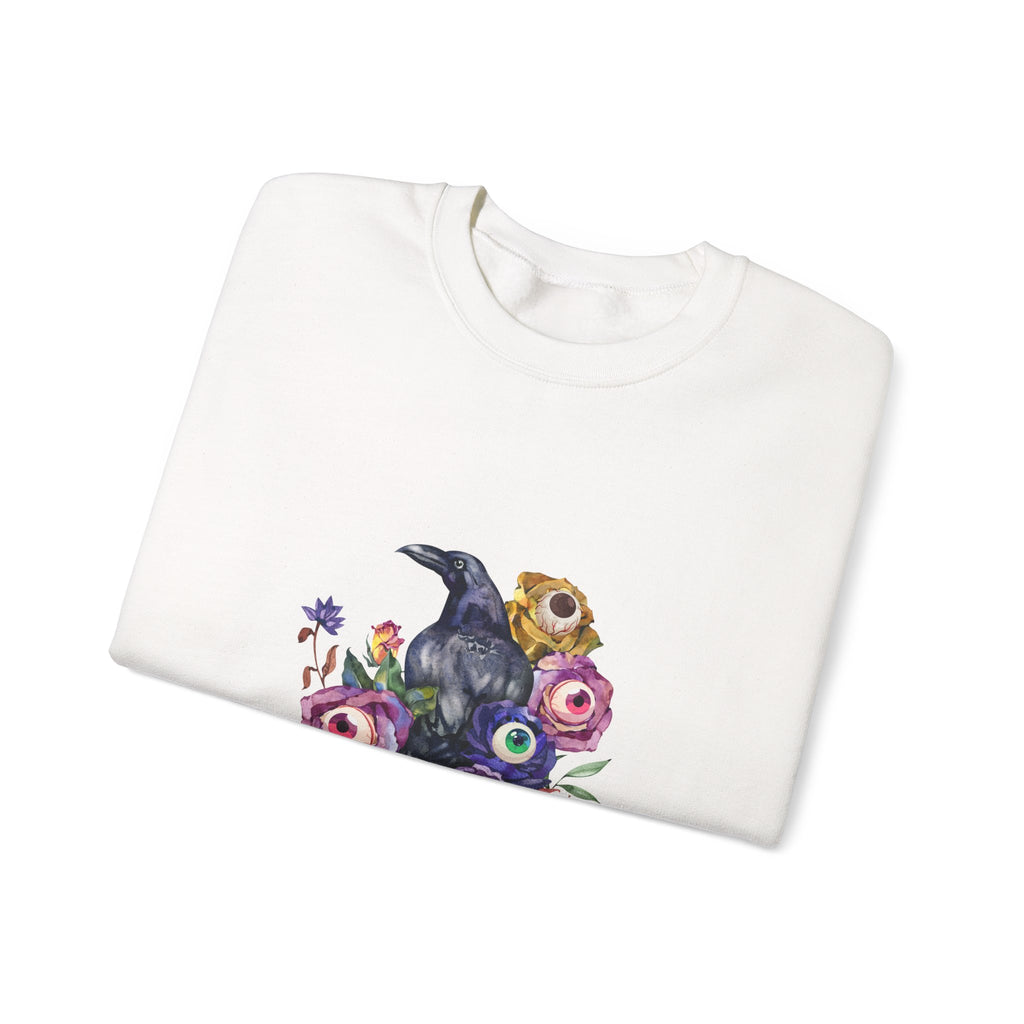 Surreal Raven & Wildflowers Crewneck Sweatshirt