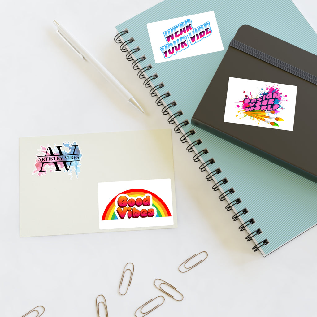 Vibrant Vibes Sticker Sheet – Artistry, Good Vibes & Wear Your Vibe Decals