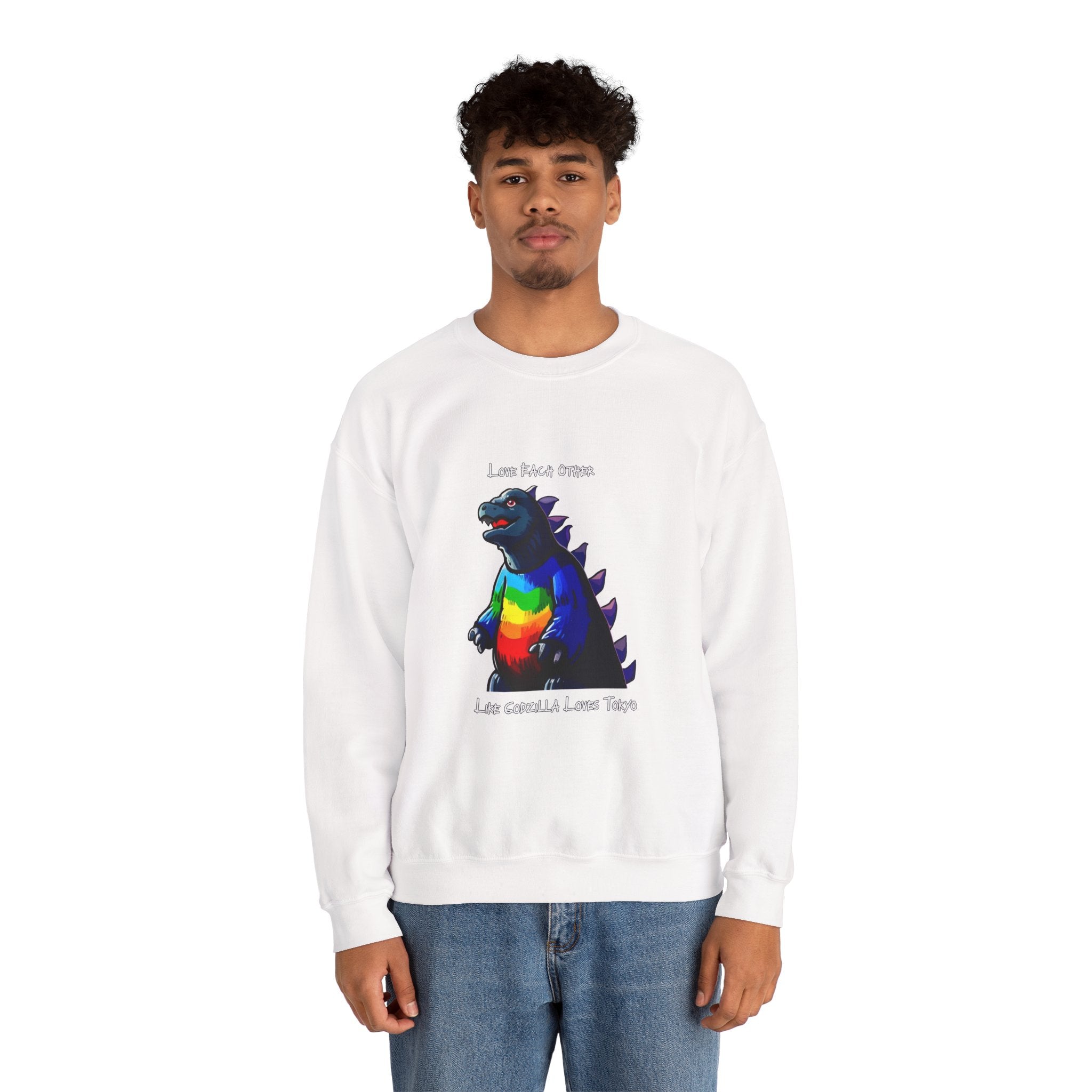 Godzilla Love Rainbow Crewneck Sweatshirt