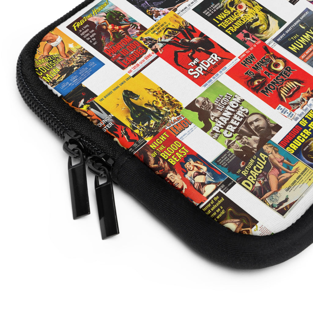 B-Movies Poster Laptop Sleeve — Vintage Monster Movie Collage Sleeve